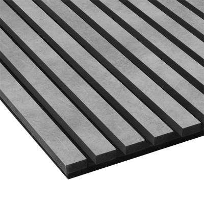 Concrete Grey Acoustic Akupanel Slat Wood Wall Panel